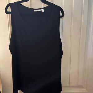 Susan Graver Liquid Knit black tank top 1X